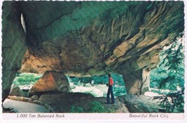 Postcard Rock City Gardens Lookout Mountain Chattanooga 1000 Ton Balanced Rock - £2.19 GBP