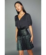Current Air Metallic Foil Pleated Mini Skirt Black Opal Size Extra Small... - £13.86 GBP