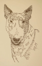 Bull Terrier Dog Art Portrait Print #50 Kline adds dog name free. WORD D... - £39.92 GBP