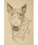 Bull Terrier Dog Art Portrait Print #50 Kline adds dog name free. WORD D... - £39.92 GBP