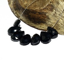 Black Spinel Faceted Pear Beads Briolette Natural Loose Gemstone Making jewlry - £4.08 GBP