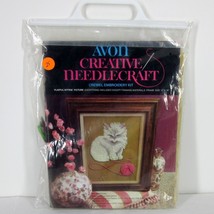 AVON CREATIVE NEEDLECRAFT &quot;PLAYFUL KITTEN&quot; CREWEL EMBROIDERY KIT 12&quot; x 1... - £21.19 GBP