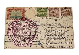 United States 1929 RARE First Round the World Flight US Airmail Postcard Cover - £199.83 GBP