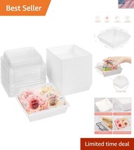 Versatile 100-Pack Square Cake Boxes with Clear Lids - Perfect for Take-Out - $55.50