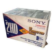 x30 NEW OLD STOCK Sony 2HD IBM Formatted 1.44 MB 3.5 In Floppy Disks - $34.64
