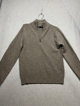 J Crew Mens 100% Lambswool 1/4 Zip Sweater Pullover Mock Neck Sz S Casual Simple - £29.75 GBP