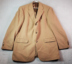 Bill Blass Blazer Coat Men Size 42L Tan Long Sleeve Single Breasted Three Button - £21.26 GBP
