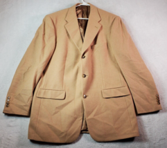 Bill Blass Blazer Coat Men Size 42L Tan Long Sleeve Single Breasted Three Button - £21.04 GBP