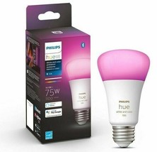 Philips Hue White &amp; Color Ambiance A19 Bluetooth 75W Equivalent Smart LED Bulb - £71.21 GBP
