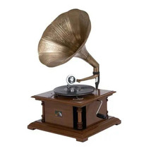 Open Box - Decmode 28 H 18 W Wood Vintage Gramophone Copper 1 - Piece - $261.99