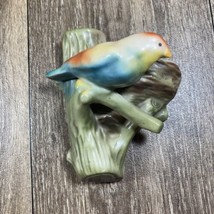 Vintage Czech Ceramic MCM Wall Pocket Finch Bird On Branch - £23.97 GBP