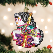 Old World Christmas Carousel Horse Glass Christmas Ornament 44112 - £16.51 GBP