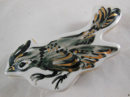 Roadrunner Trinket porcelain ceramic Dish with Gold Trim  2&quot; X 5&quot; - $6.92