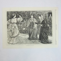 Antique 1871 Wood Engraving Print Battledore &amp; Shuttlecock, Every Saturday Mag - £39.08 GBP