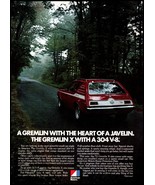 1972 AMC American Motors Gremlin X Hatchback Vintage Print Ad Nature Wal... - $10.97