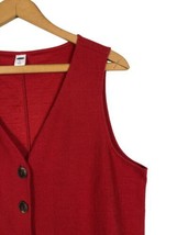 Old Navy Tie Front Crop Shirt Tank Top Knit XL Red Orange Womens Sleeveless - £29.68 GBP