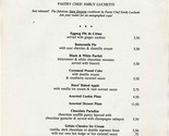Emily Luchetti Pastry Chef Lunch Desserts Menu Marlowe San Francisco 1991 - £21.79 GBP