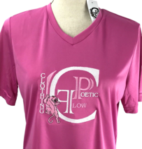 Poetic Flow Clothing Athletic Women T Shirt Medium Pink Team 365 Polyester - £13.36 GBP