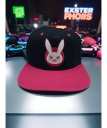 Overwatch DVA Hat Cap Snap Back Black Pink Bunny Logo Gamer Pink Brim Se... - $473.70 MXN
