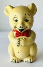 Bear Coin Bank Hard Plastic Mold Vintage 1950s 6.5&quot; Googly Eyes Lots of ... - $12.59