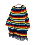 Hanna Andersson Tiered Dropwaist Dress Rainbow Stripe 110 US 5 - £22.65 GBP