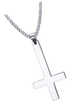 Jewelry Stainless Steel Upside Down Cross Necklace - $33.22