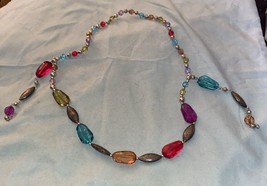 24” Vintage Necklace Multicolor Large &amp; Small Beads - £4.48 GBP