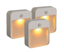 Mr Beams MB720A 20 Lumen Amber LED Nightlight Motion Sensor White 3-Pack - $16.50