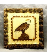 Bald Eagle 8&quot; tile wall decor painted on rustic heavy plaster casting - £6.20 GBP
