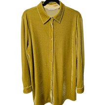 Soft Surroundings Medium Gold Textured Velvet Boyfriend Amber Button Tun... - £22.63 GBP