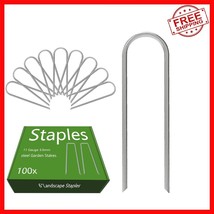 Versatile 6 Inch Metal Garden Staples - 100 Pack for Ultimate Landscape ... - $44.61