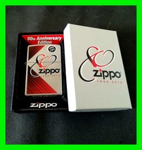 New 80th Anniversary Zippo Lighter In Original Decorator Box &amp; Price Tag Sealed - £63.79 GBP