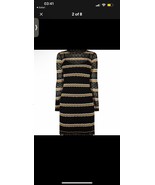 XS Karen Millen Mini Dress SBlack Striped Knitted Long Sleeve Cocktail B... - $89.09 CAD
