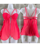 NWOT Victoria’s Secret Red Lace Negligee Teddy 36C - $429.34 MXN