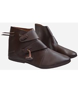Medieval Leather Shoes Handmade Jorvik Style ABS (Brown, 13) - £60.92 GBP