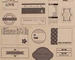 12&quot; x 44&quot; Handmade with Love Project Labels Tags Cotton Fabric Panel D77... - $4.16