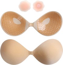 Invisible Sticky Bra, Reusable Silicone Adhesive Bra Backless (Beige,Siz... - £15.23 GBP