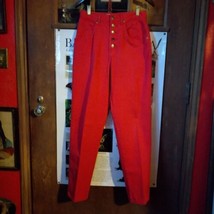 No! Jeans Absolutely Blues red no size tag, 28&quot; waist, High rise, tapered, - £34.75 GBP