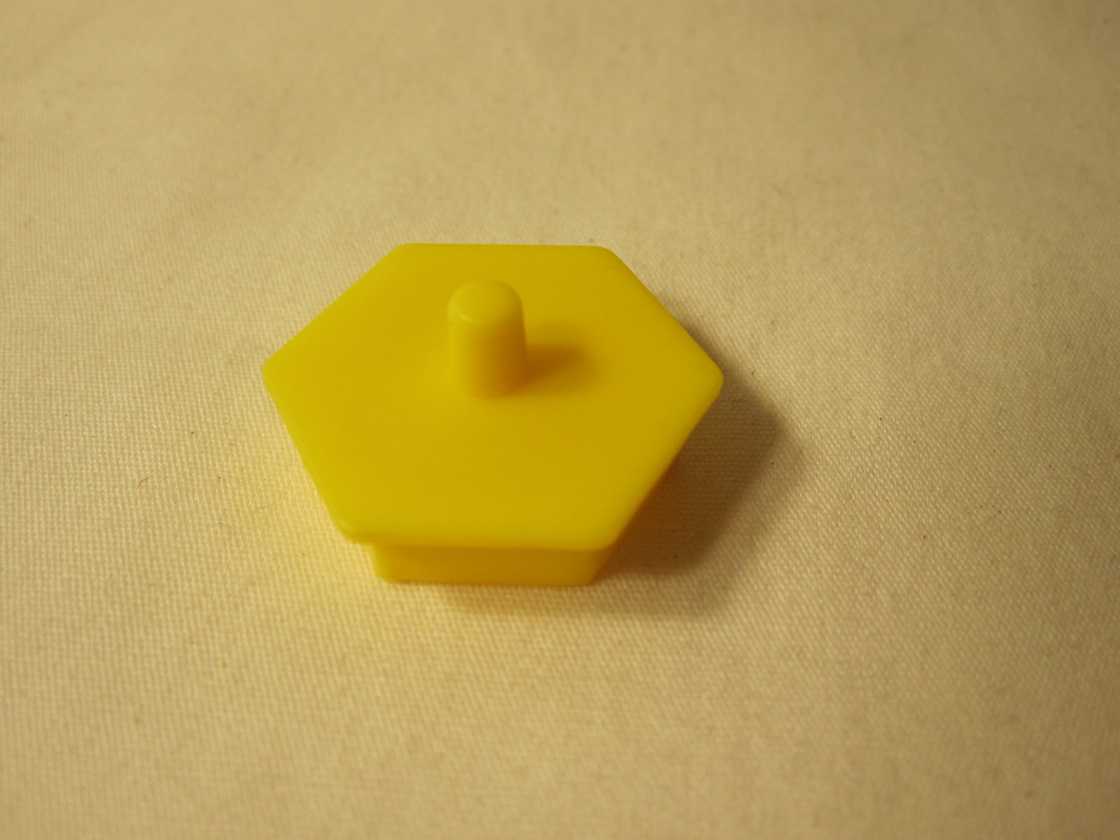 1990 MB Travel Games - Perfection game piece: Yellow Puzzle Shape #1 - $1.50