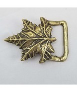 Vintage Belt Buckle Solid Brass Maple Tree Branch Leaf Leaves Gold Color - £39.77 GBP