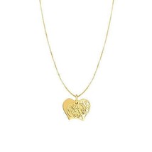 14 Karat Yellow Gold Double Heart Pendant Necklace with Filigree Motif (18&quot;) - £236.57 GBP