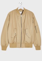 TopShop Grande Bomber Chaqueta En Beige UK 10 (ccc322) - £30.88 GBP