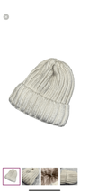 Time and True Cream Cable Knit Fleece Lined Beanie Hat One Size Cozy Soft Chunky - £11.19 GBP