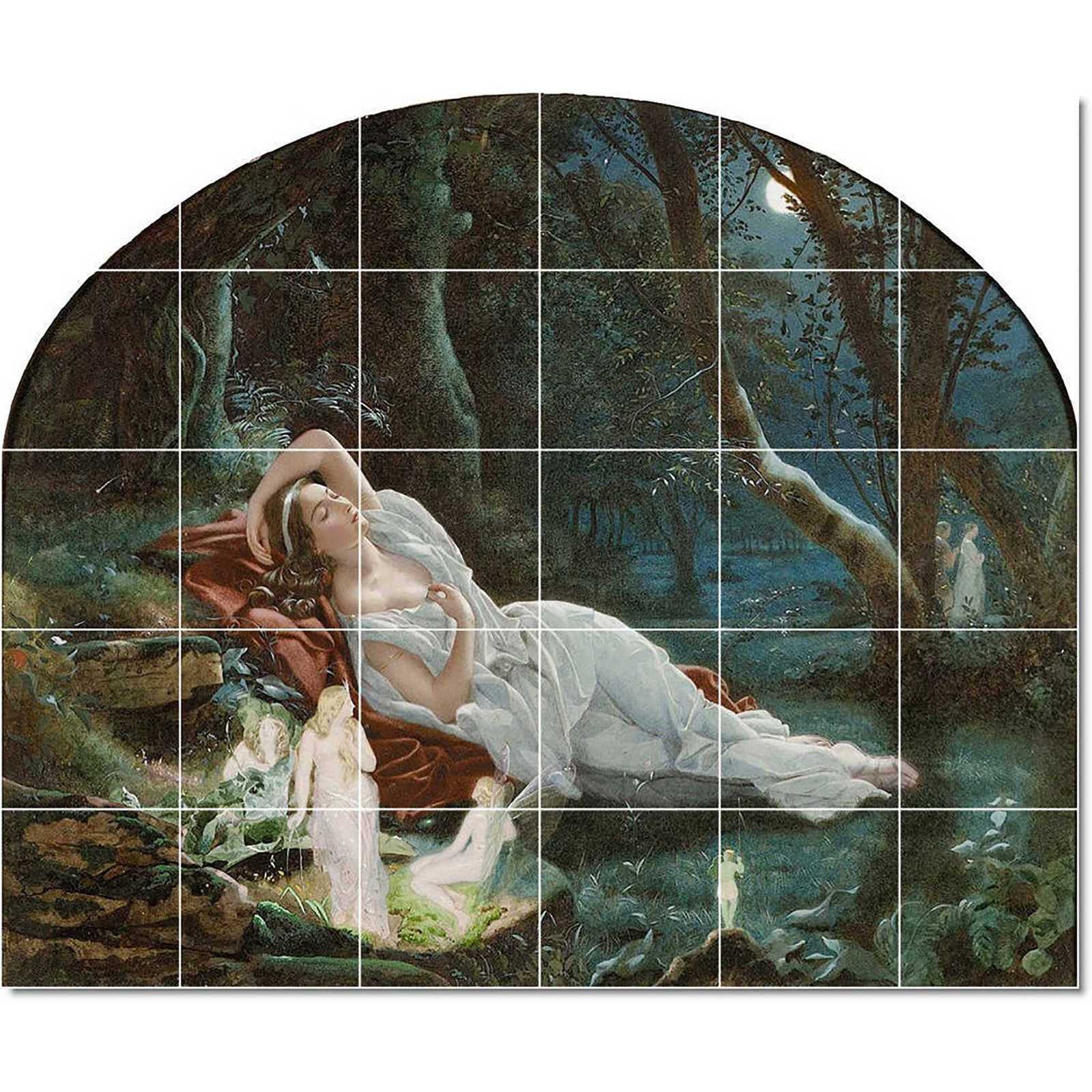 John simmons titania sleeping in the moonlight protected by her fairies