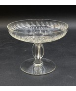 Antique Pedestal Footed Stem Tazza Compote Crystal Etched Design 3.5” X ... - €77,41 EUR