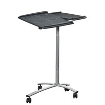 Adjustable Laptop Computer Cart Desk Stand in Graphite Wood Grain - $2,728.32 MXN