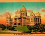 State Capitol Building Des Moines Iowa IA UNP Linen Postcard - $3.71