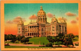 State Capitol Building Des Moines Iowa IA UNP Linen Postcard - £2.89 GBP