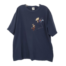 VTG 1998 Warner Bro’s Wile E Coyote Shirt Roadrunner Looney Tunes Navy S... - £18.60 GBP