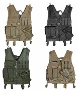 NEW Heavy Duty Military Assault Cross Draw MOLLE Tactical Vest SWAT BLACK - $59.35